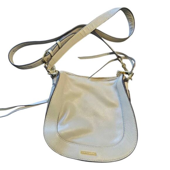 Rebecca Minkoff Dog Clip Saddle Bag Crossbody Adjustable White Leather - Picture 3 of 7
